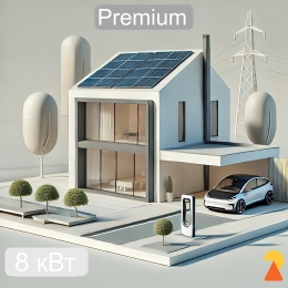 Гібридна сонячна електростанція ПРЕМІУМ 8 кВт