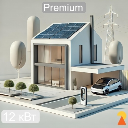 Гібридна сонячна електростанція ПРЕМІУМ 12 кВт